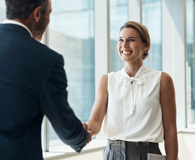 Two professional shaking hands.