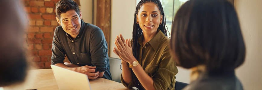 A group of people planning together.