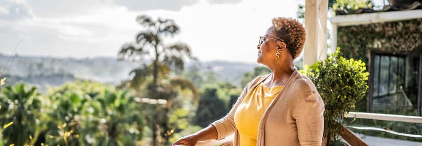 A woman enjoying a view.